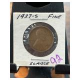 1927-S Lincoln Wheat Cent in Fine Condition
