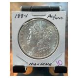 1884 Morgan Silver Dollar AU/UNC Condition