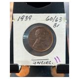 1939 Lincoln Wheat Cent in Uncirculated Condition