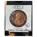 1989-S Lincoln Cent Gem Cameo Proof