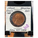 1960 Lincoln Cent Small Date MS65/66 Red