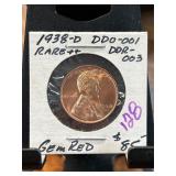 1938-D Lincoln Wheat Cent Gem Red RARE++