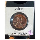 1962 Lincoln Cent Proof in Holder