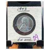 1943 Lincoln Wheat Steel Cent in Choice UNC