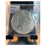1900 Morgan Silver Dollar in Protective Sleeve