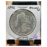 1896 Morgan Silver Dollar MS60-63