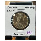 2003-P Sacagawea Dollar Gem UNC MS67/68