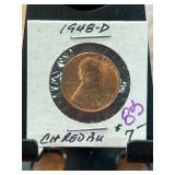 1948-D Lincoln Wheat Cent in Choice Red BU Conditi