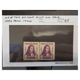 1932 US 3-Cent Benjamin Franklin Stamps Pair