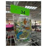 Disney Themed Glass with Goofy and Lion Design