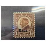 1929 US 1-Cent Kansas Overprint Stamp