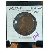 1927-D Lincoln Wheat Cent in Very Fine Condition