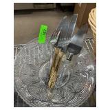 Cake Servers and Fork with Glass Plate