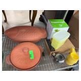 Terracotta Cookware and Tupperware Lot