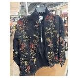Floral Embroidered Black Jacket by Chico