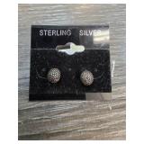 Sterling Silver Textured Round Earrings