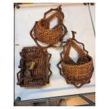Three Handwoven Wicker Baskets