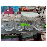 Four Circleware Glasses With Gold Trim