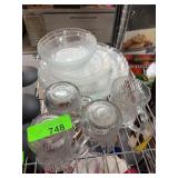 Clear Glass Dishware Set with Floral Motif