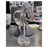 Pewter Ballerina Figurine in Ballet Pose