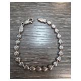 Sterling Silver Heart Link Bracelet
