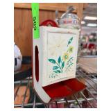 Vintage Painted Tin Matchbox Holder