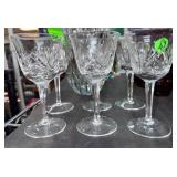 Six Crystal Stemware Glasses