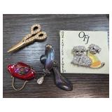 Five Assorted Brooches