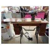 Singer Treadle Sewing Machine with Cabinet
