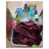 Crafting Supplies in Plastic Storage Bin