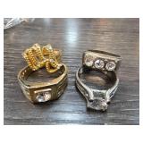 Four Decorative Costume Rings