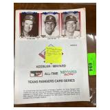 Keebler/Minyard All-Time Texas Rangers Card Set