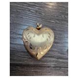 Heart-Shaped 14k GF Locket with Engraved Design