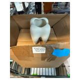 12 Ceramic Tooth-Shaped Flower Pots