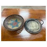 Two Decorative Metal Bowls with Intricate Designs