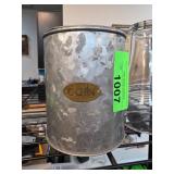 Galvanized Metal Coin Bank with Slot