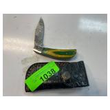 Damascus Blade Pocket Knife with Sheath