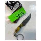 Handmade Keychain Knife with Wooden Handle