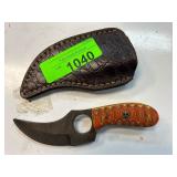 Custom Knife with Decorative Handle and Sheath