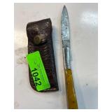 Folding Knife with Yellow Handle and Case