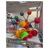 Colorful Wooden Toy With Steel Spring Antennae