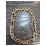 24k Gold Bonded Rope Chain Necklace