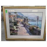 Framed Coastal Walkway Landscape Artwork
