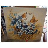 Original Floral Painting With Butterflies
