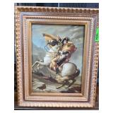 Framed Equestrian Artwork Depicting Napoleon
