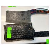 Decorative Cleaver with Leather Sheath