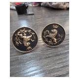 Lion and Crown Motif Cufflinks