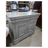 Gray Wooden Sideboard With Storage Cabinets