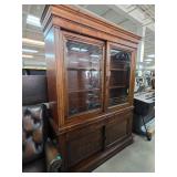 Ethan Allen Wood Cabinet with Glass Doors