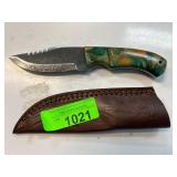 Custom Fixed-Blade Knife with Leather Sheath